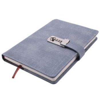 Password Notebook Paper Lockable Portable Book PU Diary