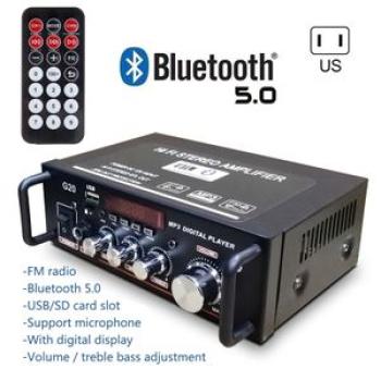 G20 Digital Amplifier Bluetooth 5.0 HiFi Subwoofer Home Theater USB Amplifier For Iphone, Ipads, Sma