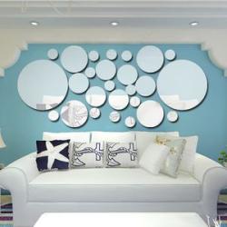 26pcs/set Acrylic Polka Dot Wall Mirror Stickers Room Bedroom Kitchen Bathroom Stick Decal Home Part