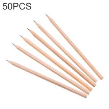 50 PCS Crude Wood Environmental Protection HB Pencils Painting Pencils for Kids School Office Suppli