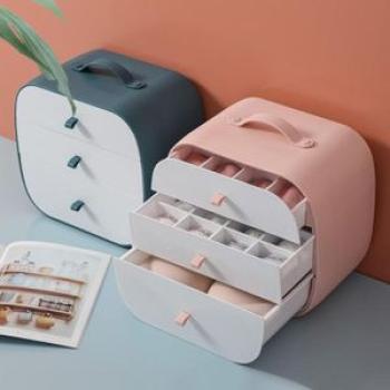 Three-in-One Underwear Drawer Organizer Socks Clothing Ties For Pink