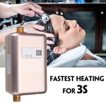 3.8KW Electric Tankless Hot Water Heater Instant Heating For Bathroom Kitchen Gold (gold) European s