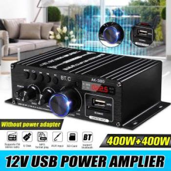 AK380/AK370 800W bluetooth5.0 HiFi Power Amplifiers Stereo Home Car Audio 12V Digital Sound Amplifie