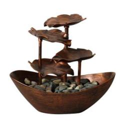 USB Desktop Water Fountain Waterfall LED Light Flowing Water Gift SPA