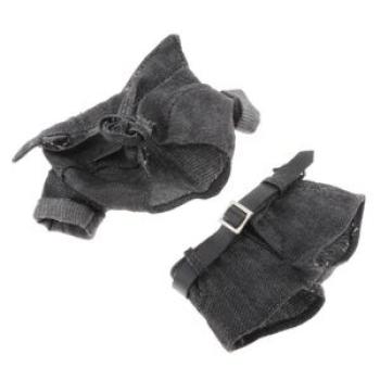 Women`s 12 ` Doll Dress Short Sleeve Shirt Black