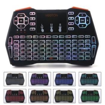 Mini Wireless Keyboard,i8 Plus Rainbow Backlight Keyboard With Touchpad Mouse, 2.4GHz Handheld Remot