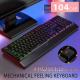 104 Keyboard Waterproof Backlit Keyboard Mechanical Feel Keyboard with Hand Rest RGB Keyboard Froste