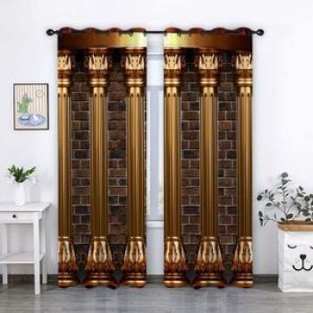 Eyelet Rings Top Blackout Curtains Window Drapes Pillar 210x230cm