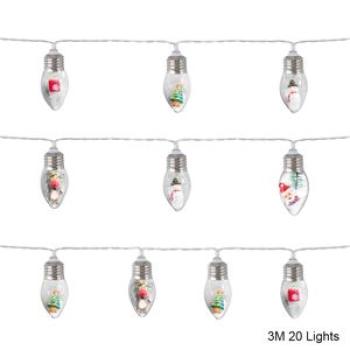 Christmas LED String Lights With Cartoon Bulb Shape Battery