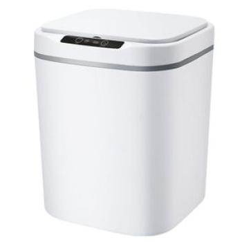 Trash Can Household Garbage Storage Box Garbage Container White 15L