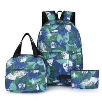 3pcs/Set Laptop Backpack Adjustable Strap  Women Nylon Travel Backpack Cute Gradient Work Rucksack f