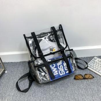 Backpack for Students Fashion Transparent PVC School Bag Waterproof Solid Clear Knapsack Large Capac