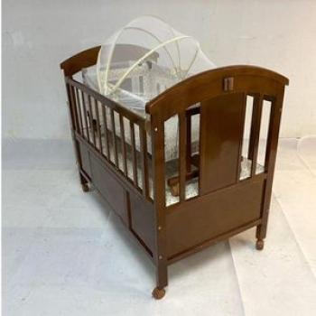 Baby Wooden Bed 2 In 1 - Brown