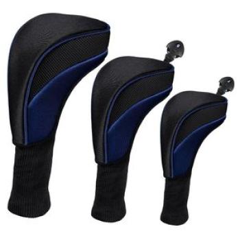 3Pcs Golf Club Head Cover Easy Use Travel Sleeve Parts B