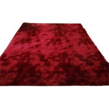Room Rug Starry Plush Tie-dye Rug Soft Fluffy Non-slip for Room Wine Red
