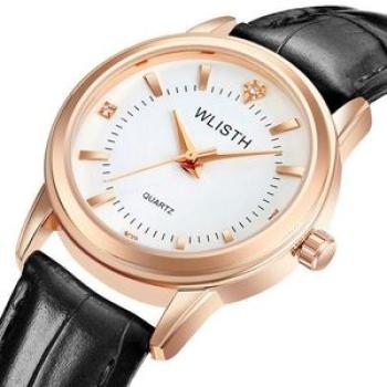 Ladies Watch Waterproof Fashion Quartz Watches Black Belt White Face G