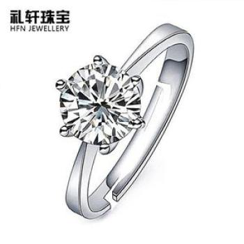 Pure Silver Ring Diamond Ring Lady Style Crystal Decoration The Student Betroth Index Finger Wreath