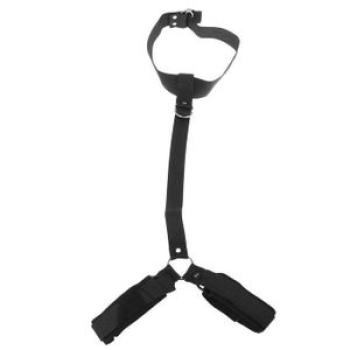 Neck Handcuffs Restraint Bondage Straps Fetish Sex Cuffs