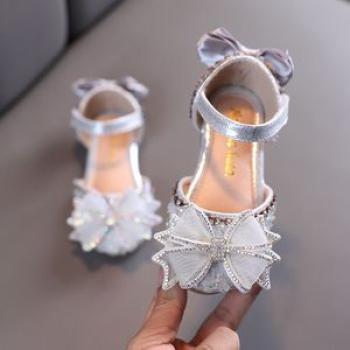 Children Princess Shoes Baby Girls Flat Bling Leather Sandals Fashion Sequin Soft Kids Dance Party S