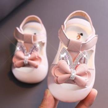 Girls Summer Sandals Toddlers Baby Kids Sandals Rhinestone Rabbit Ear with Bow-knot Sweet Children B