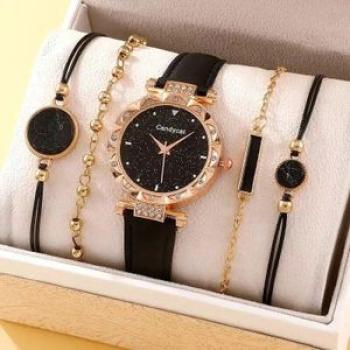 New Watch Women Fashion Casual Leather Belt Watches Simple Ladies Starry Sky Round Dial Quartz Wrist