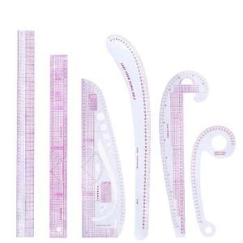 MIUSIE 6 Pcs French Metric Ruler Plastic Sewing Tools Grading Curve Shaped Measure Tailor Ruler for