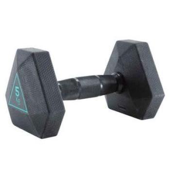 5 kg Cross Training and Weight Training Hexagonal Dumbbell - Black