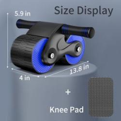 L-shaped abdominal wheel with knee pad, automatic rebound and abdominal contraction - Blue