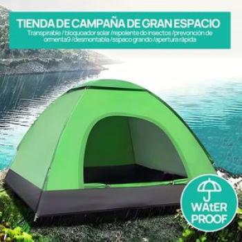 House Camping Tent for 3 People, Large Space, Easy to Set Up - Green