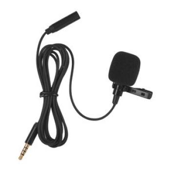 Mini Clip-on Lapel Lavalier Condenser Microphone Mic with 3.5mm Headphone Output Jack for iPhone iPa