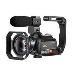 AC5 4K HD Night Vision WiFi 12X Optical Zoom Digital Video DV Camera Camcorder, Style:Standard + Mic