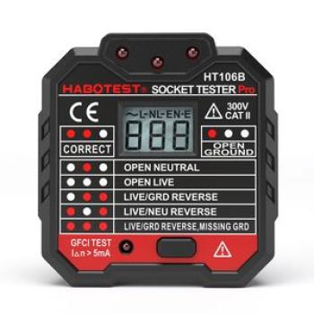HABOTEST Advanced GFCI Electric Socket Tester Automatic Neutral Live Earth Wire Testing Circuit Pola