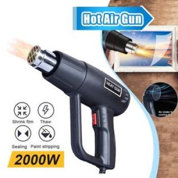 Electric Hot Air Gun 2000W Variable Temperature Heating Power Tool, Hair Dryer, DIY Tool