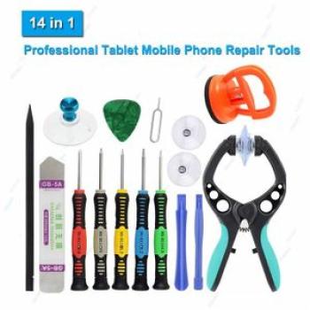 Professional 14 in 1 Mobile Phone Repair Tools Open Pliers Suction Cup Screw