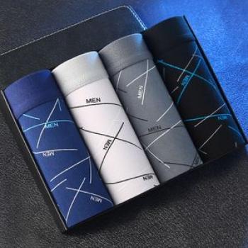 4 Pcs Men`s Boxer Shorts, Underwear Set
