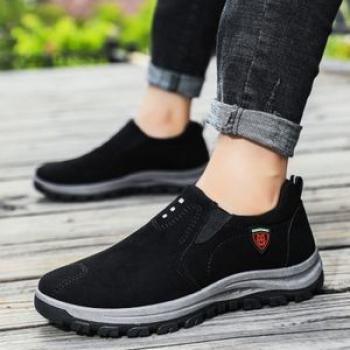 Mens Loafers Slip-on Office Leather Casual Business Comfortable Shoes Black
