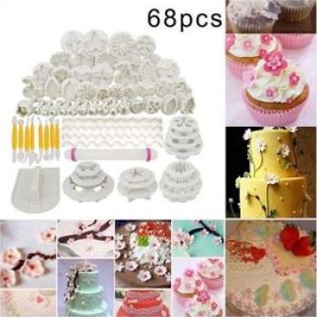 68Pcs Cake Mold Set Plunger Fondant Cutter Cakes Biscuits Baking Molds For Cake Biscuits Decorating