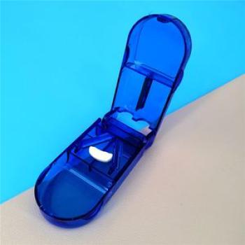 1PC Pill Cutter Box Portable Drug Box Tablet Cutter Splitter  Pill Holder Pill Cutter Box Blue