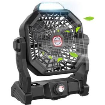 Camping Fan with LED Lantern 10400mAh 9 Inch Rechargeable Battery Powered FanRotation Stepless Speed