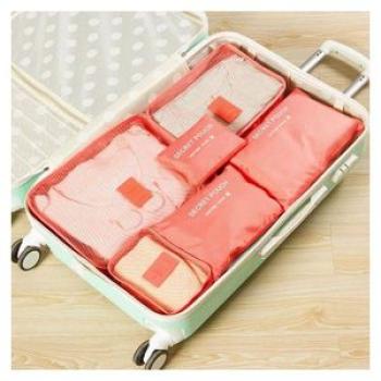 6pcs/set Travel Organizer Storage Bags Portable Luggage Zip