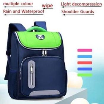 sm baby Small Size School Bags- Navy Blue/Green