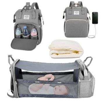 3 In 1 Diaper Bag Backpack Foldable Baby Bed Waterproof