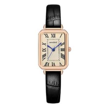 Ladies Square Watch Chic Square Dial Ladies Quartz Watch for Business Black