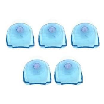 5 Pcs Plastic Suction Cup  Holder Racks Bathroom Organizer Blue