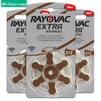Hearing Aid Batteries 60 Pcs/1 Box Rayovac Extra Extra-A312/312/Pr41 Zinc Air Batterie 1.45V Size 31