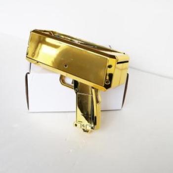 Money Gun Toy Gift Gold Super Cannon Auto Club Cash Box Logo Card Thrower Shoot Plastic Spray Machin