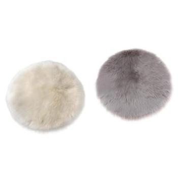 2 Pieces Soft Round Fluffy Rug, Small Area Rugs Faux Wool Carpet Mat