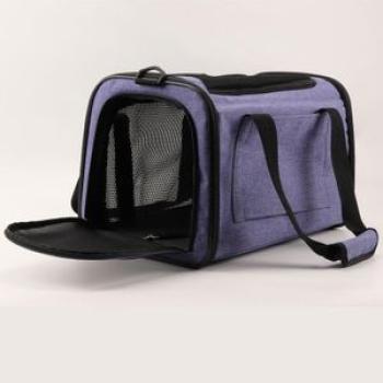 Folding Portable Pet Carrier Travel Dog Cat Rabbit Sholderbag Purple L