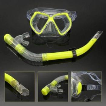 Adult Glass Swimming Swim Diving Scuba Anti-Fog & Snorkel Set