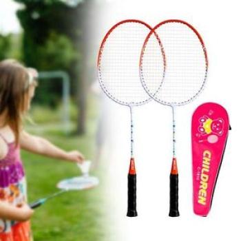 2x Sports Badminton Racket Double Racquets Parentchild Red